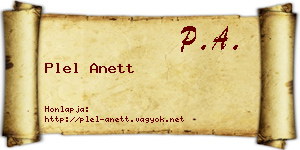 Plel Anett névjegykártya